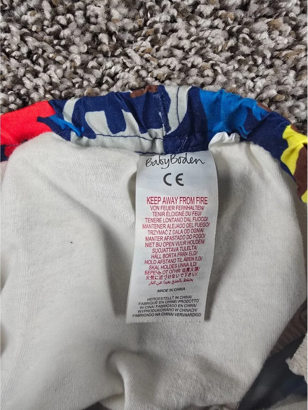 Baby Boden Boys Sz 3-6M Swim Trunks Swimsuit Colorful Dinosaur Print